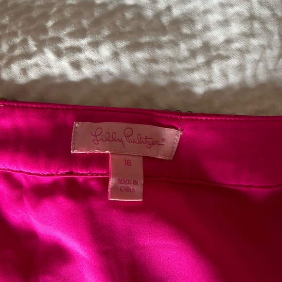 Lilly Pulitzer Amory Silk Dress RazBerry Metallic Size 16 NWOT EUC - Picture 14 of 14